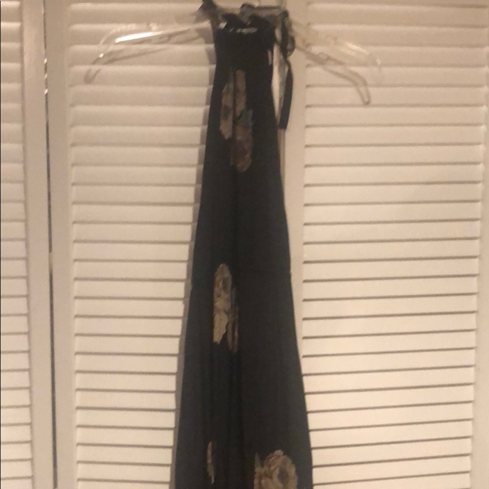 Stone Cold Fox Black and Gold Maxi Dress